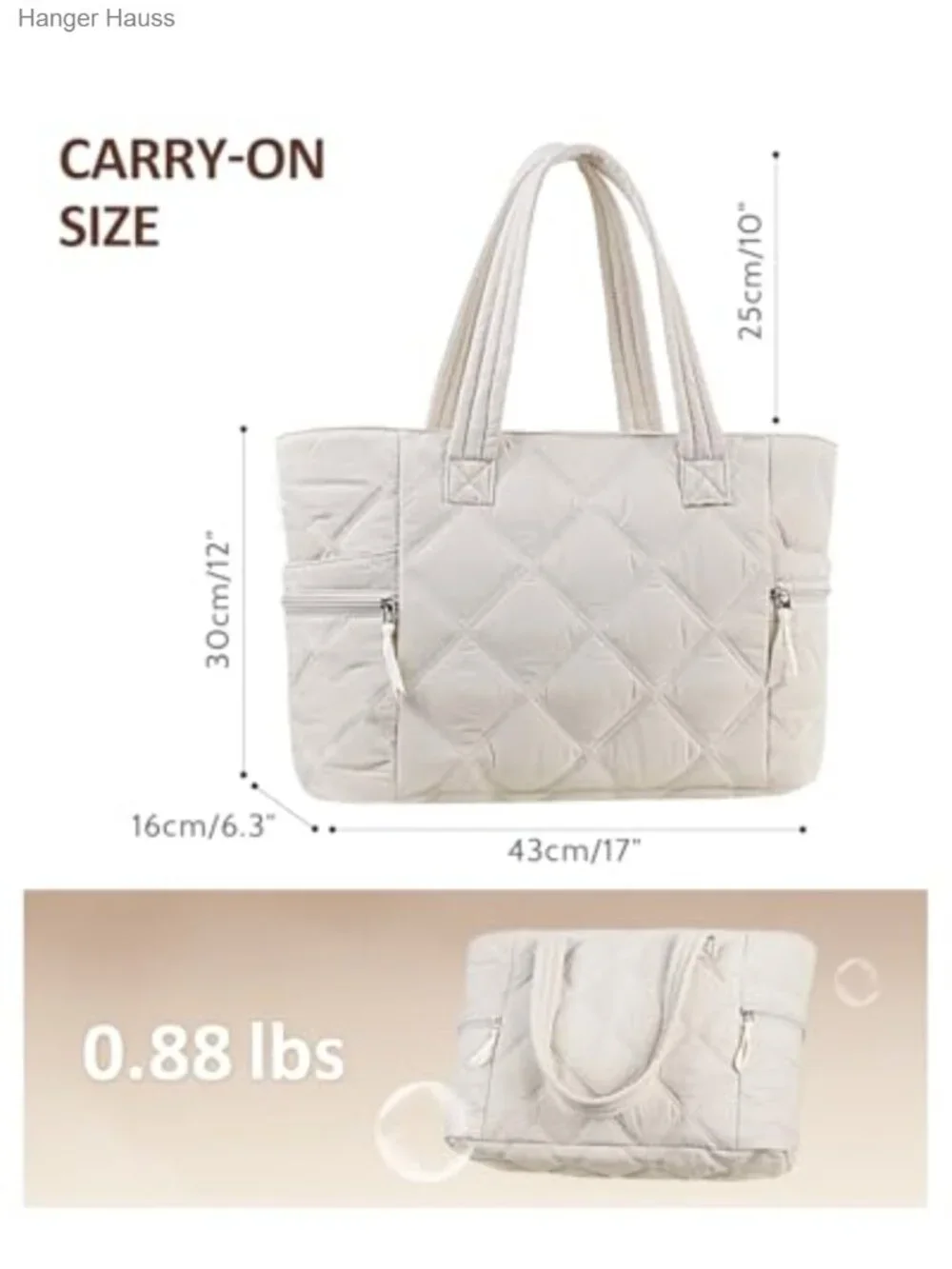 Quilted Puffer Tote Bag for Women, Lightweight Travel Work Bag with Laptop